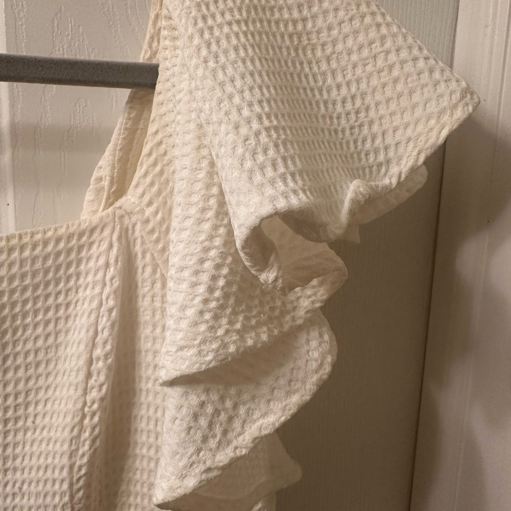 She + Sky White Ruffle Mini Dress - Picture 3 of 6